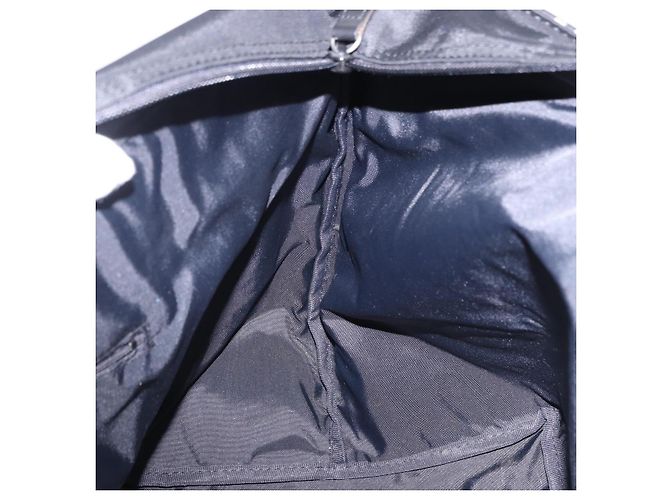 Borsa Tote Burberrys Nova Check Blue Label in nylon nero e argento Auth kk690A - vista 18