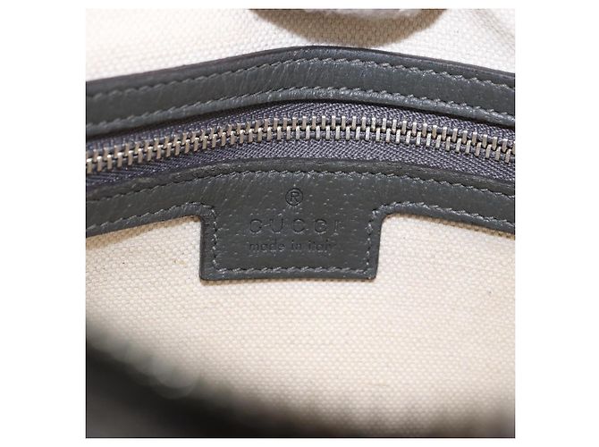 Borsa a tracolla GUCCI GG Supreme in PVC e pelle Grigio Argento 699439 Auth ka5448A Marrone - vista 16