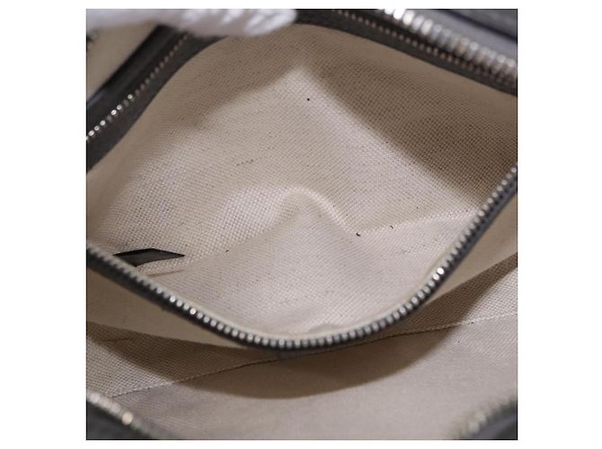 Borsa a tracolla GUCCI GG Supreme in PVC e pelle Grigio Argento 699439 Auth ka5448A Marrone - vista 21