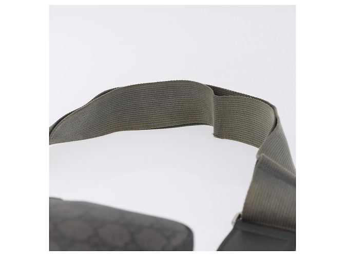Borsa a tracolla GUCCI GG Supreme in PVC e pelle Grigio Argento 699439 Auth ka5448A Marrone - vista 8