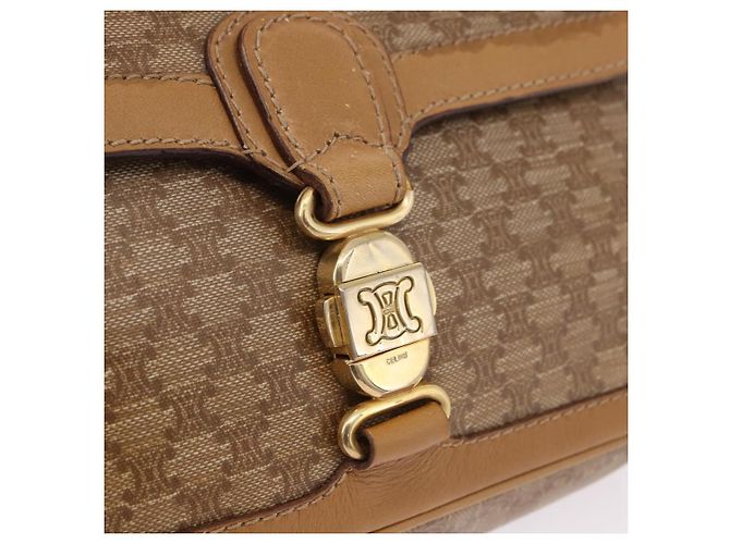 Céline Borsa a tracolla CELINE Macadam Canvas PVC Beige Oro Autentica ki6762 D'oro - vista 14