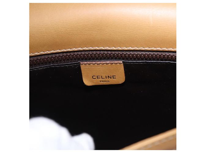 Céline Borsa a tracolla CELINE Macadam Canvas PVC Beige Oro Autentica ki6762 D'oro - vista 16