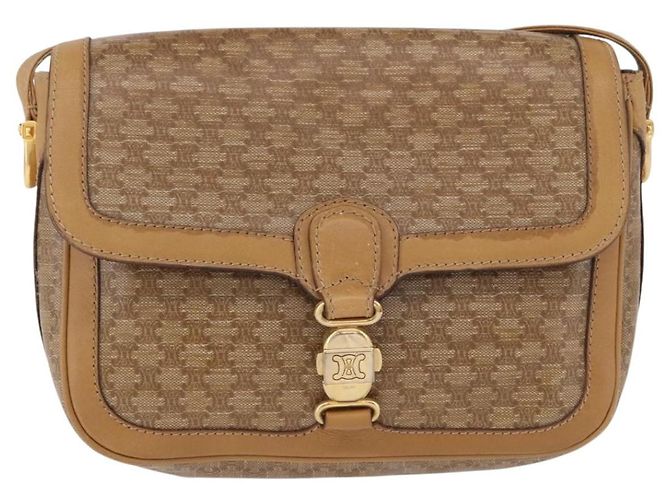 Céline Borsa a tracolla CELINE Macadam Canvas PVC Beige Oro Autentica ki6762 D'oro - vista 2