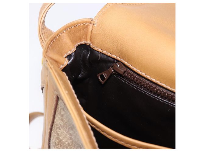 Céline Borsa a tracolla CELINE Macadam Canvas PVC Beige Oro Autentica ki6762 D'oro - vista 21