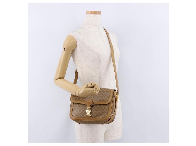 Céline Borsa a tracolla CELINE Macadam Canvas PVC Beige Oro Autentica ki6762 D'oro - vista 24