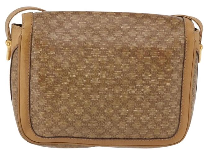 Céline Borsa a tracolla CELINE Macadam Canvas PVC Beige Oro Autentica ki6762 D'oro - vista 3
