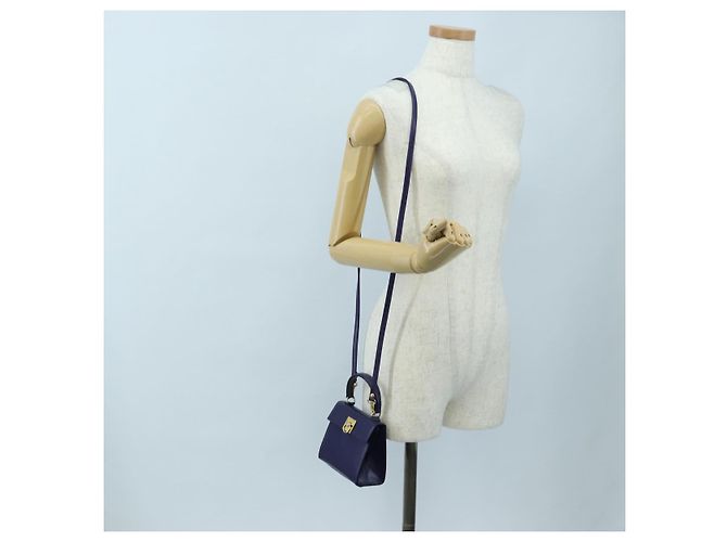 Céline Borsa CELINE in pelle 2way Viola Oro Auth 191842V D'oro Porpora - vista 24