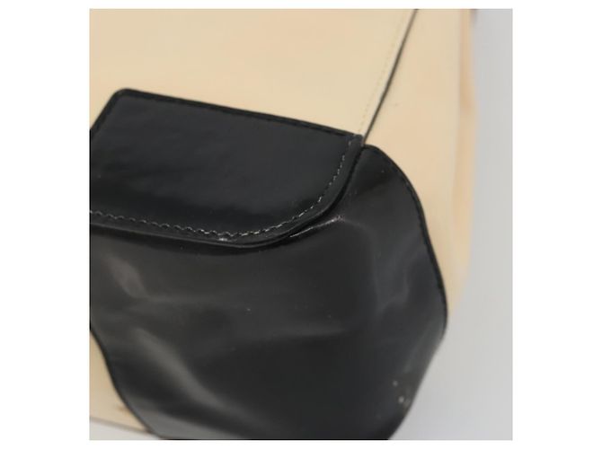 Borsa GUCCI Patent Beige Black 002 1103 Auth ep15459 Nero - vista 11