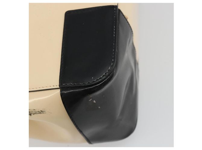 Borsa GUCCI Patent Beige Black 002 1103 Auth ep15459 Nero - vista 14