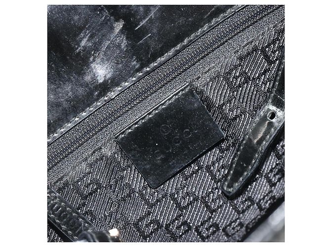 Borsa GUCCI Patent Beige Black 002 1103 Auth ep15459 Nero - vista 17