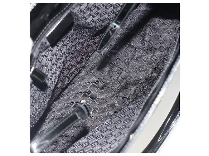 Borsa GUCCI Patent Beige Black 002 1103 Auth ep15459 Nero - vista 18