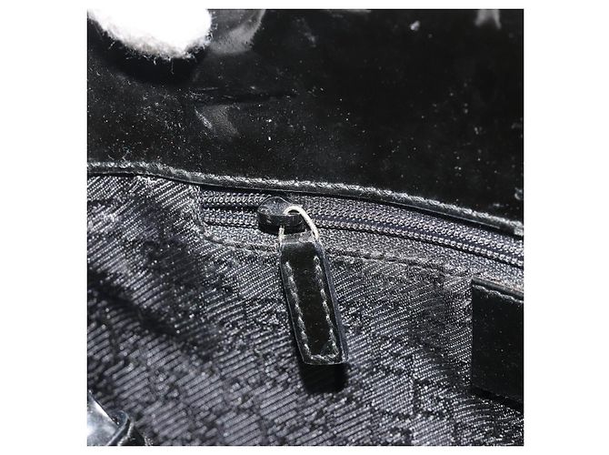Borsa GUCCI Patent Beige Black 002 1103 Auth ep15459 Nero - vista 21