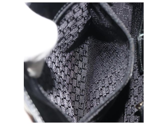 Borsa GUCCI Patent Beige Black 002 1103 Auth ep15459 Nero - vista 22
