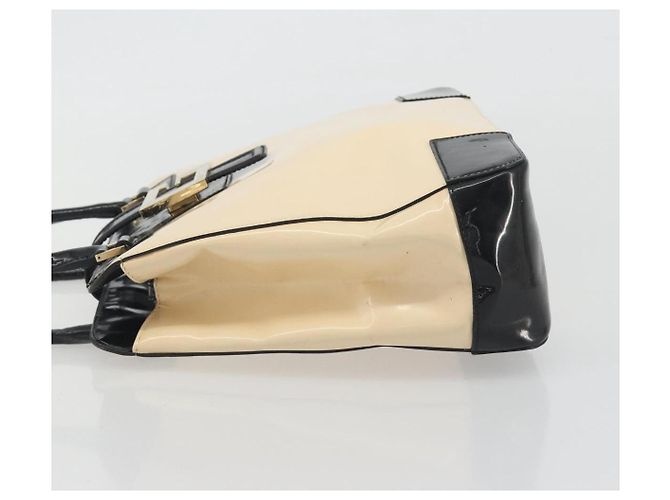 Borsa GUCCI Patent Beige Black 002 1103 Auth ep15459 Nero - vista 6