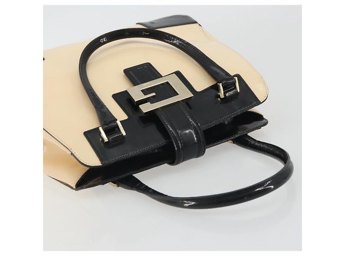 Borsa GUCCI Patent Beige Black 002 1103 Auth ep15459 Nero - vista 7
