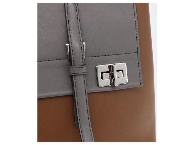 PRADA Handtasche aus Leder 2way Braun Silber Auth ka5368V - Ansicht 20