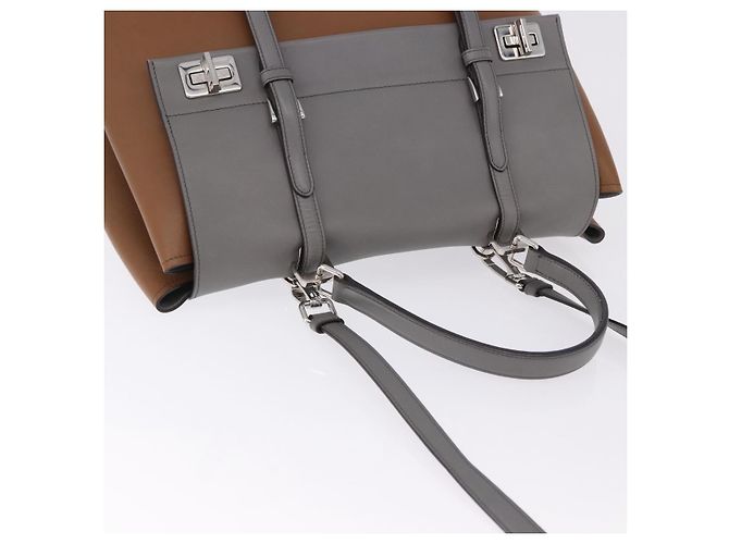 PRADA Handtasche aus Leder 2way Braun Silber Auth ka5368V - Ansicht 6