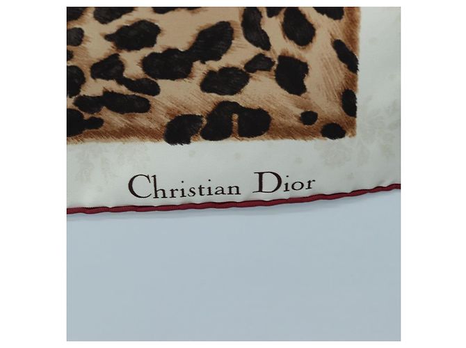 Sciarpa in seta Christian Dior stampa leopardata Bordeaux Auth am12187M Bordò - vista 11