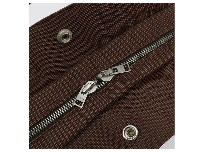 Hermès HERMES Her Line PM Handtasche aus Canvas Braun Silber Authentisch 192649A - Ansicht 15