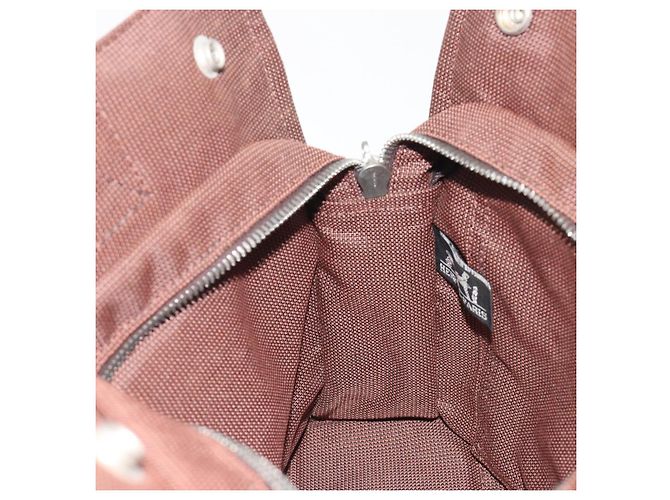 Hermès HERMES Her Line PM Handtasche aus Canvas Braun Silber Authentisch 192649A - Ansicht 17