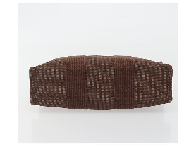 Hermès HERMES Her Line PM Handtasche aus Canvas Braun Silber Authentisch 192649A - Ansicht 9