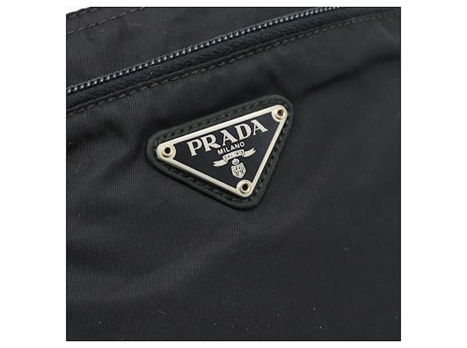 Borsa a tracolla PRADA Nylon Nero Argento Auth hk4000A - vista 14