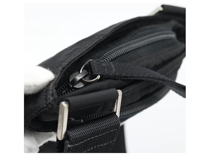 Borsa a tracolla PRADA Nylon Nero Argento Auth hk4000A - vista 15