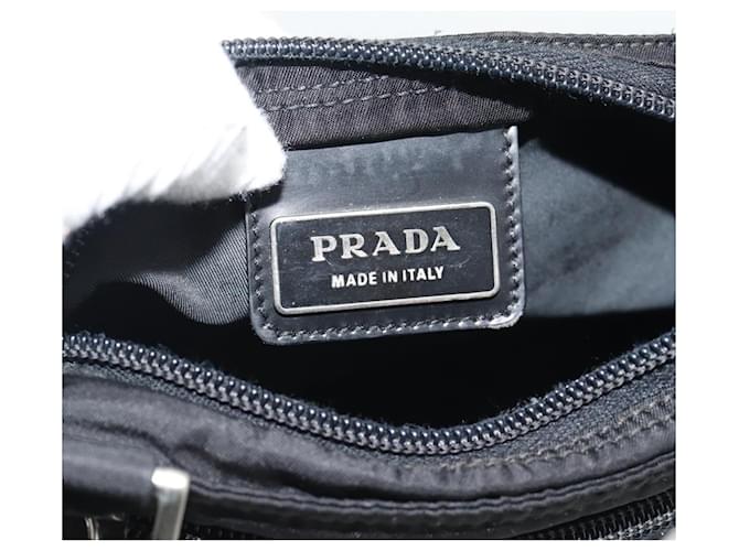 Borsa a tracolla PRADA Nylon Nero Argento Auth hk4000A - vista 17