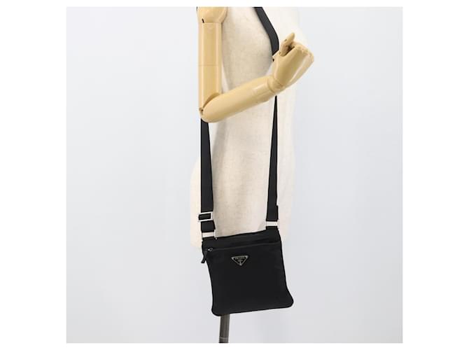 Borsa a tracolla PRADA Nylon Nero Argento Auth hk4000A - vista 23