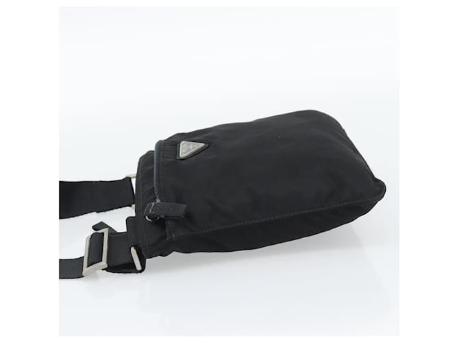 Borsa a tracolla PRADA Nylon Nero Argento Auth hk4000A - vista 4