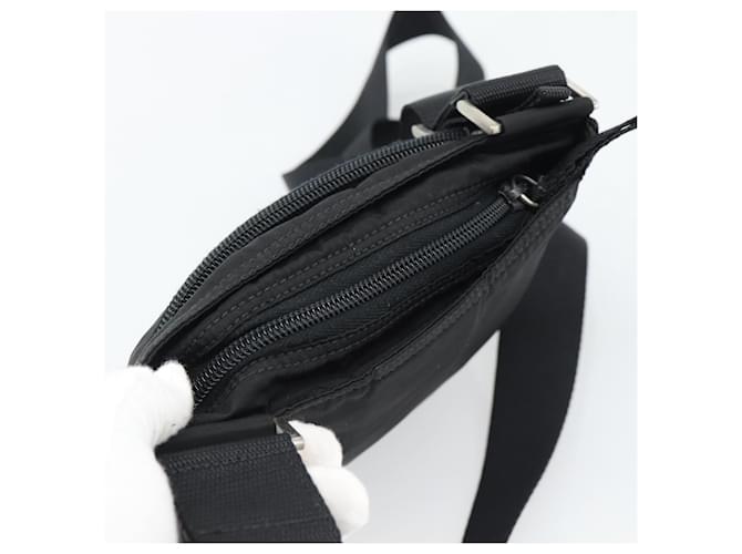 Borsa a tracolla PRADA Nylon Nero Argento Auth hk4000A - vista 6