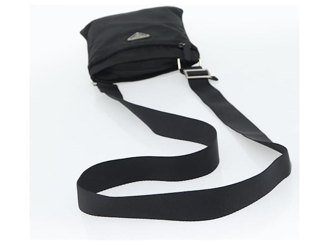 Borsa a tracolla PRADA Nylon Nero Argento Auth hk4000A - vista 7
