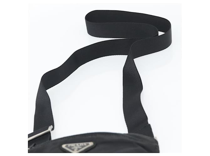 Borsa a tracolla PRADA Nylon Nero Argento Auth hk4000A - vista 8