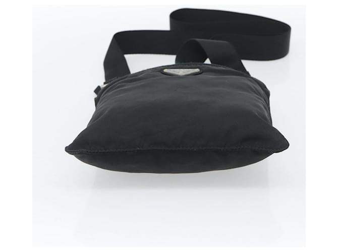 Borsa a tracolla PRADA Nylon Nero Argento Auth hk4000A - vista 9