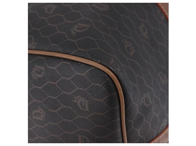 Borsa Boston Christian Dior in Tela Honeycomb PVC Nero Oro Auth 193070 - vista 10