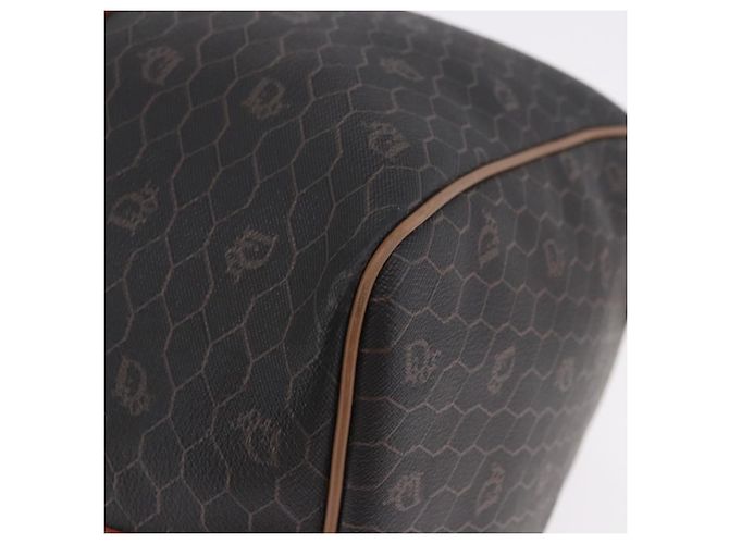 Borsa Boston Christian Dior in Tela Honeycomb PVC Nero Oro Auth 193070 - vista 11