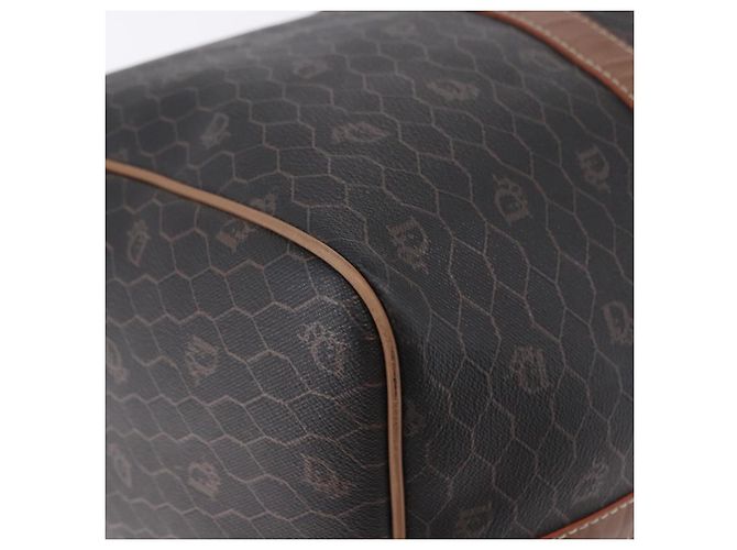 Borsa Boston Christian Dior in Tela Honeycomb PVC Nero Oro Auth 193070 - vista 12