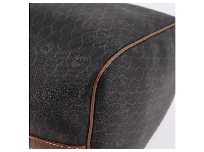 Borsa Boston Christian Dior in Tela Honeycomb PVC Nero Oro Auth 193070 - vista 13