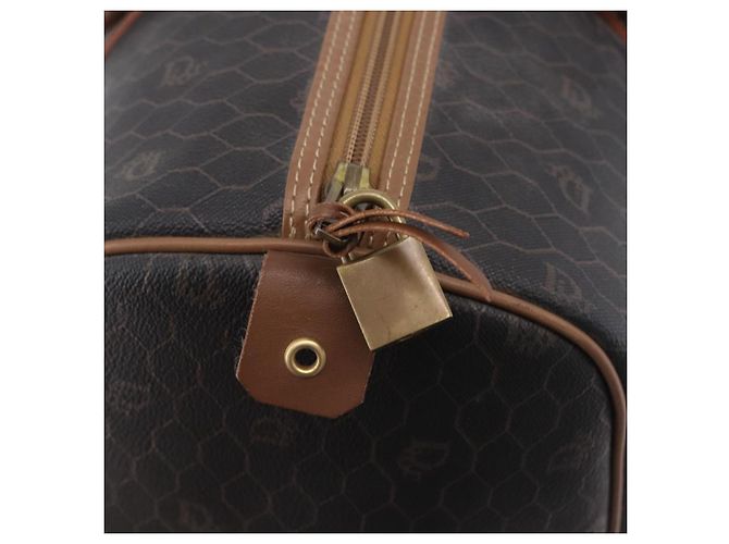 Borsa Boston Christian Dior in Tela Honeycomb PVC Nero Oro Auth 193070 - vista 14