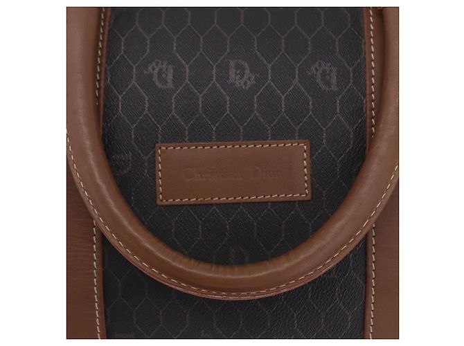 Borsa Boston Christian Dior in Tela Honeycomb PVC Nero Oro Auth 193070 - vista 15