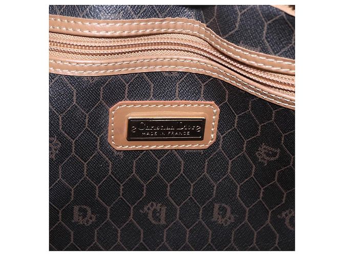Borsa Boston Christian Dior in Tela Honeycomb PVC Nero Oro Auth 193070 - vista 17