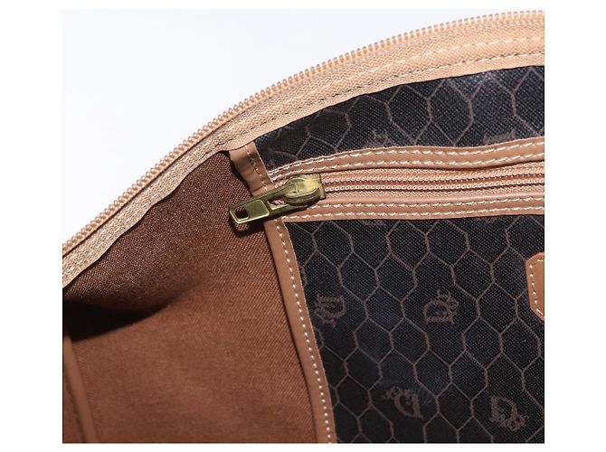 Borsa Boston Christian Dior in Tela Honeycomb PVC Nero Oro Auth 193070 - vista 21