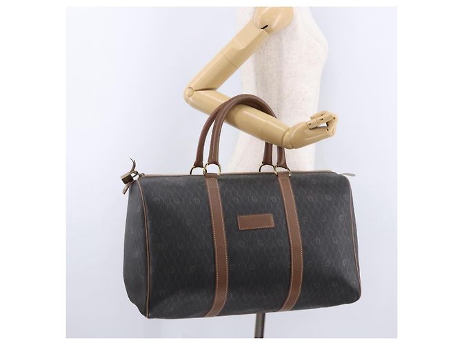 Borsa Boston Christian Dior in Tela Honeycomb PVC Nero Oro Auth 193070 - vista 23