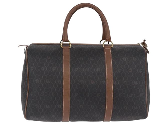 Borsa Boston Christian Dior in Tela Honeycomb PVC Nero Oro Auth 193070 - vista 3