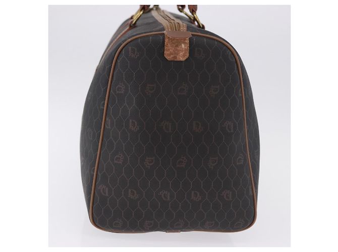Borsa Boston Christian Dior in Tela Honeycomb PVC Nero Oro Auth 193070 - vista 4