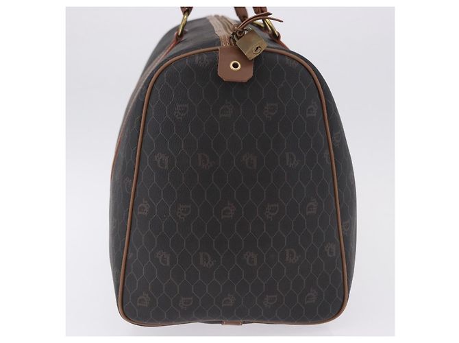Borsa Boston Christian Dior in Tela Honeycomb PVC Nero Oro Auth 193070 - vista 5