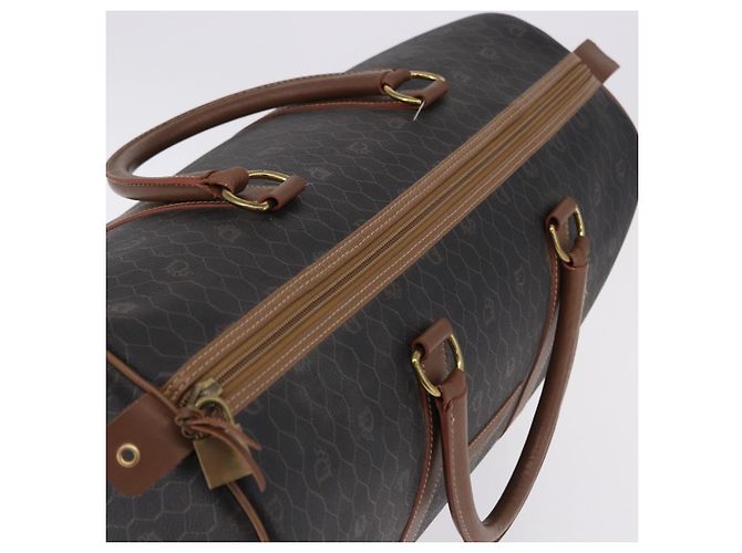 Borsa Boston Christian Dior in Tela Honeycomb PVC Nero Oro Auth 193070 - vista 6