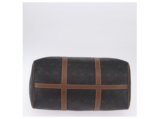 Borsa Boston Christian Dior in Tela Honeycomb PVC Nero Oro Auth 193070 - vista 9