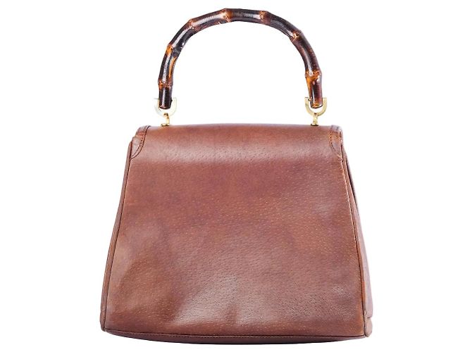 Bamboo Bolsa Gucci de couro com alça de bambu Marrom - vista 3