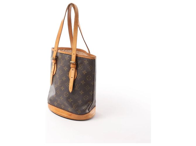 Borsa a tracolla Louis Vuitton Bucket PM Monogram Canvas Marrone M42238 Beige - vista 2